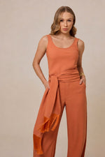 Calça Aurora Laranja Topázio — look