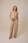 Calça Aurora Bege Fendi — look