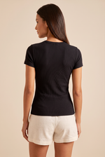 Camiseta Canelada Preta - costas