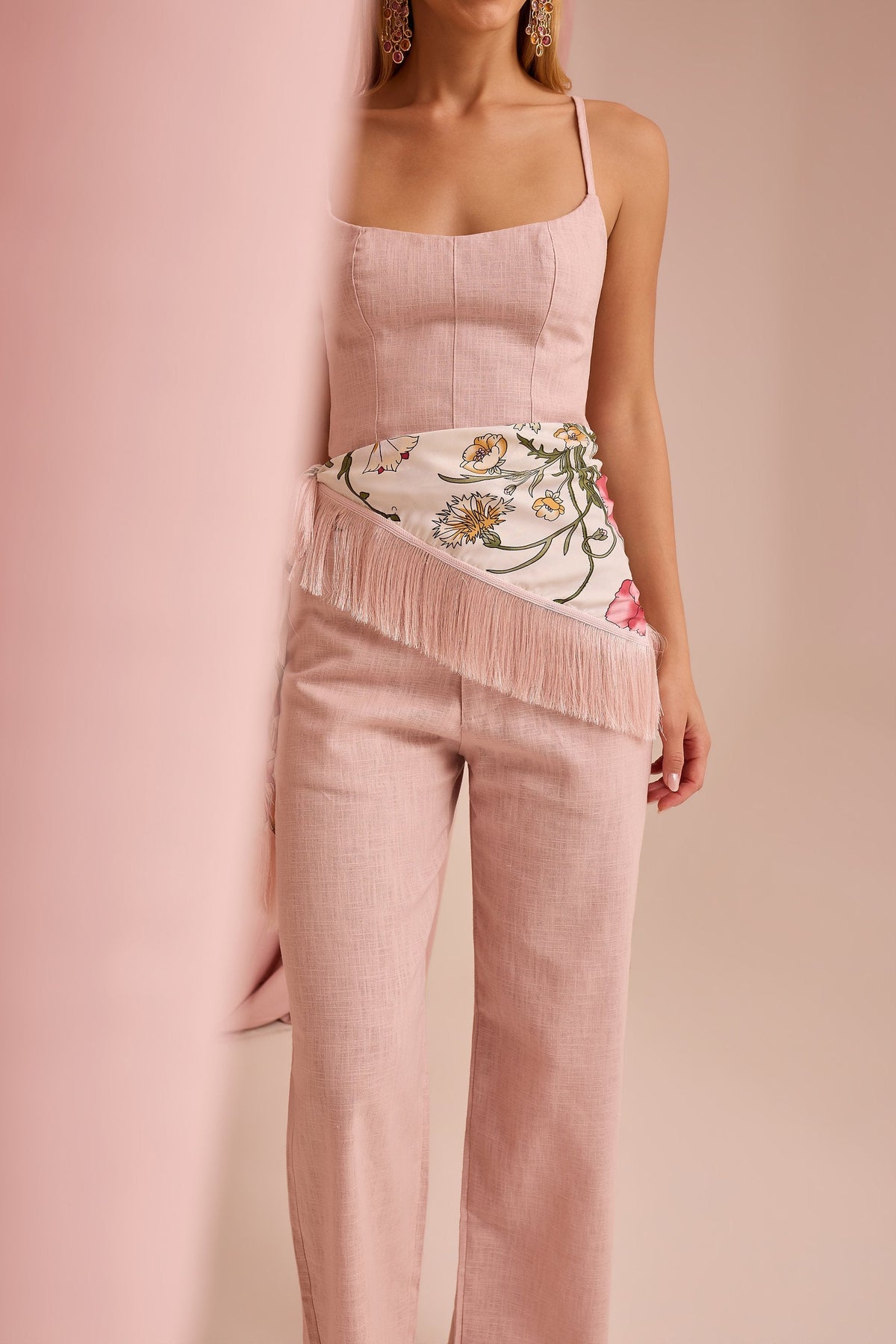 Lenco Estampado Com Franjas - detalhe na cintura
