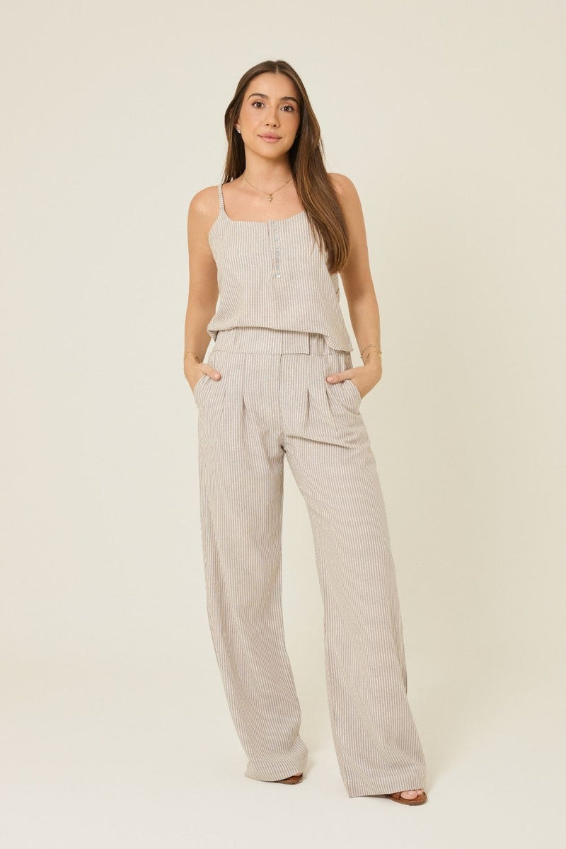 Blusa Isis Listrado Caqui
