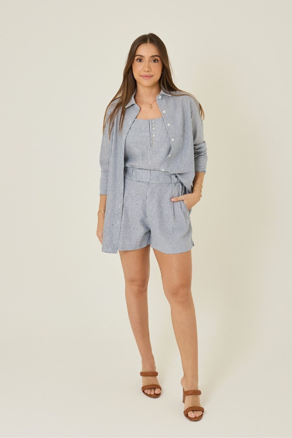 Camisa Nanda Listrado Azul
