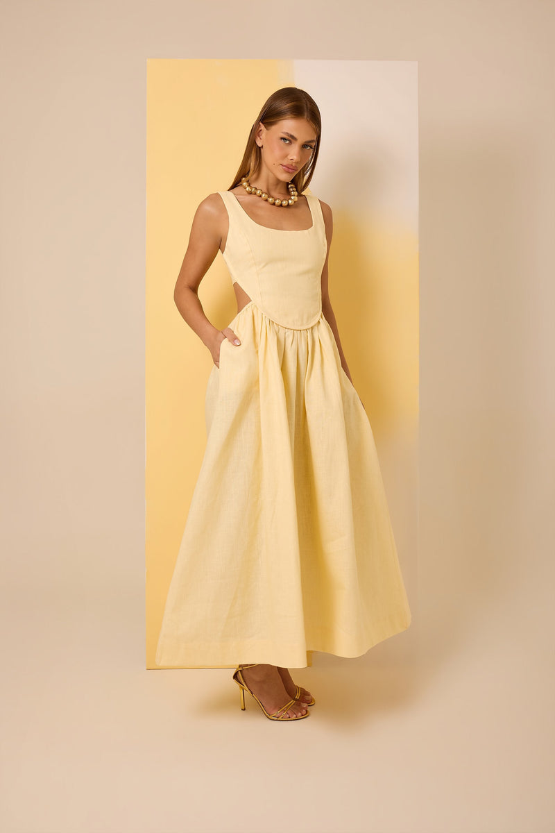 Vestido Carine Manteiga