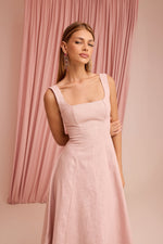 Vestido Luiza Rosa - linho rami